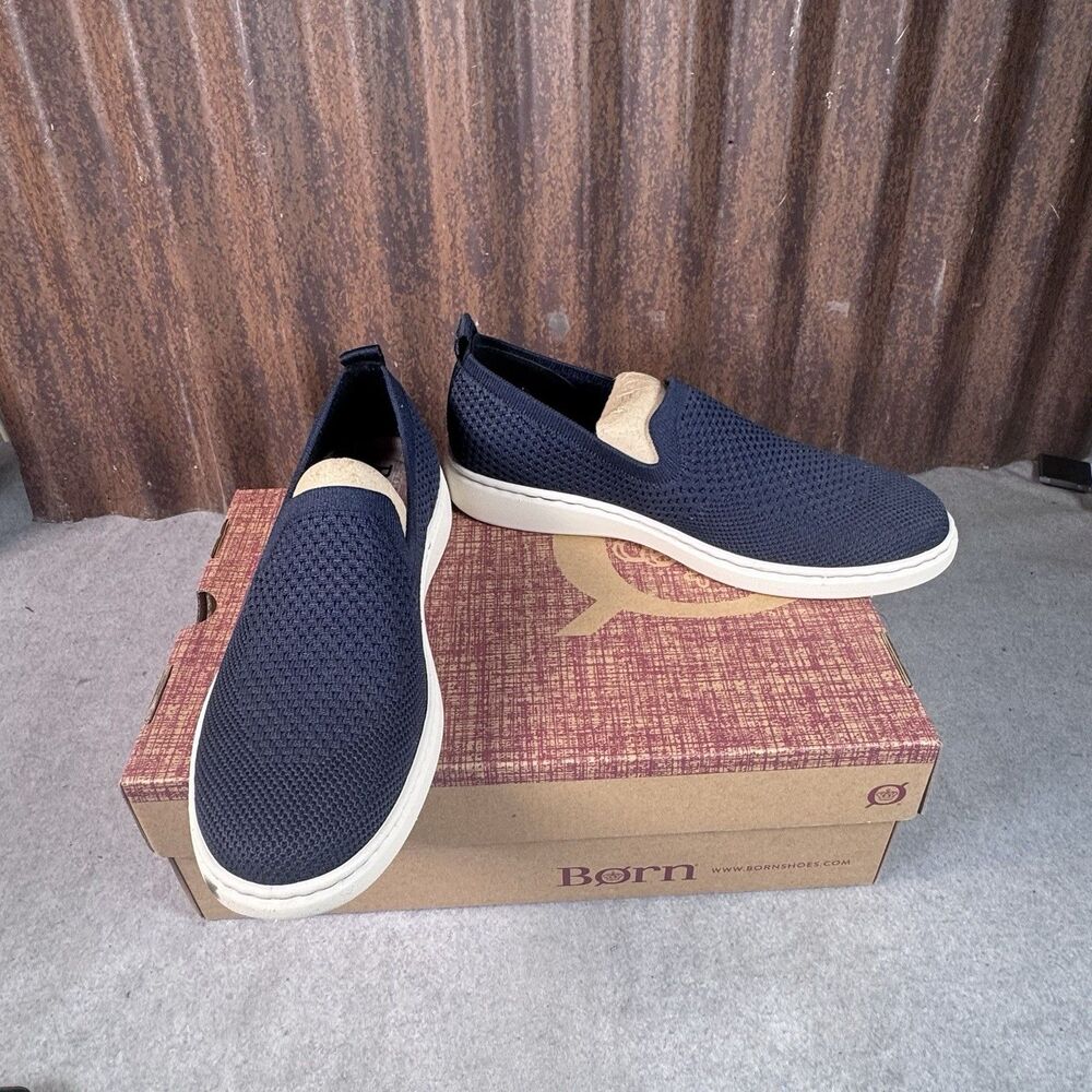 Børn Patton Navy Blue Knit Slip-On Sneakers Women's Size 9 M (Style 39325)